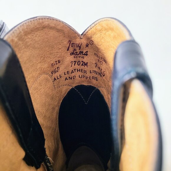 Tony Lama Dark Teal Blue Western Cowboy Boots Size 9.5 - Picture 11 of 12